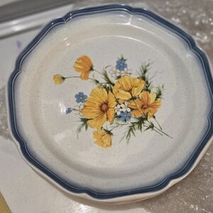 Mikasa Blue and Yellow Floral Dinner Plate